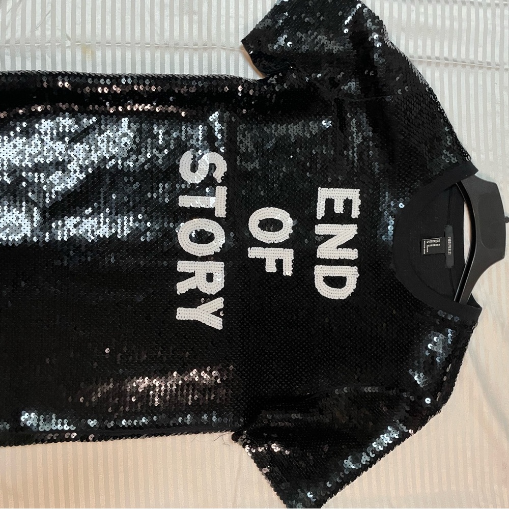 Forever 21 Black Sequin T-Shirt
